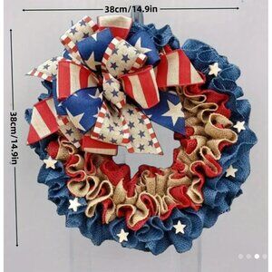 Independence Day Wreath Decorative Hanging Large 4th of July Door Wreath